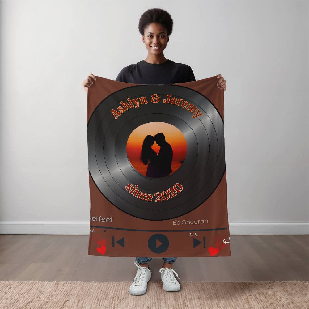 A Personalized Love Music Sherpa or Fleece Blanket