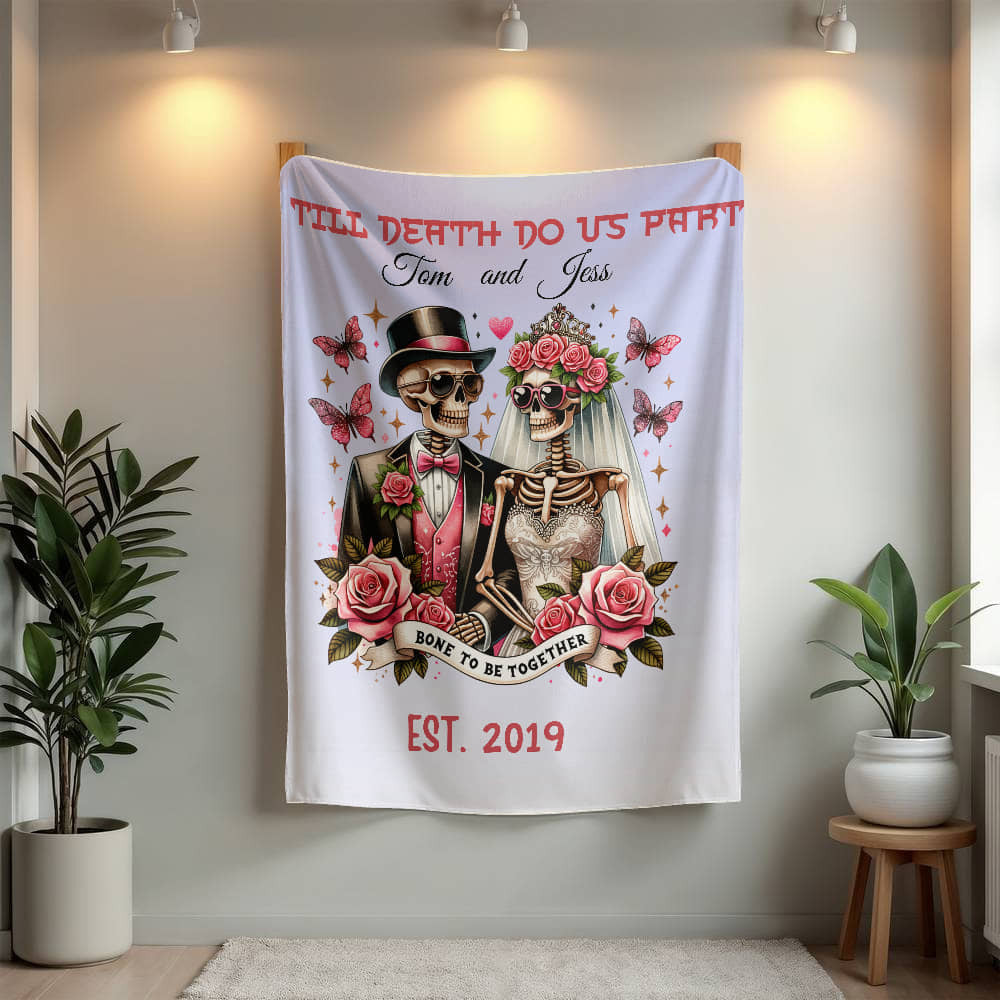 A Skeleton Love Sherpa or Fleece Blanket