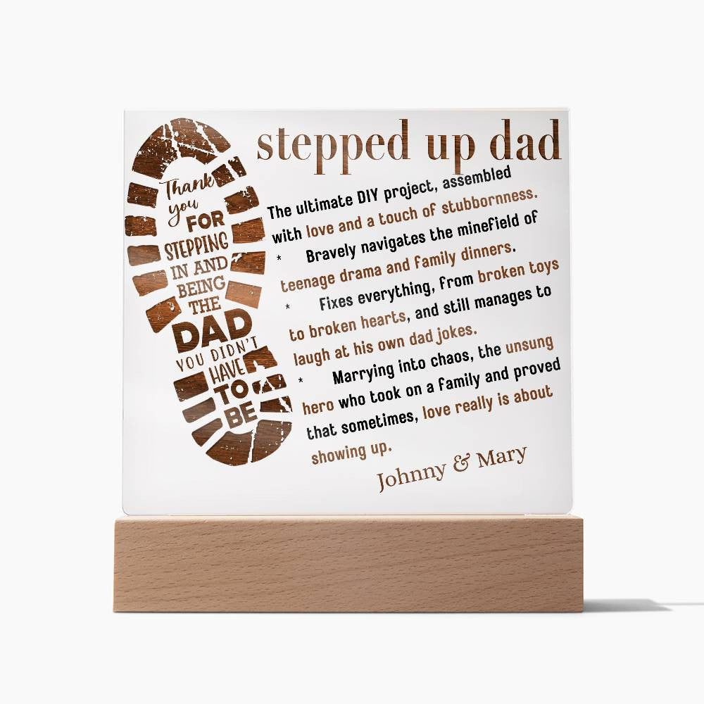 Personalized AcrylicLove Plaque for Step Dad.