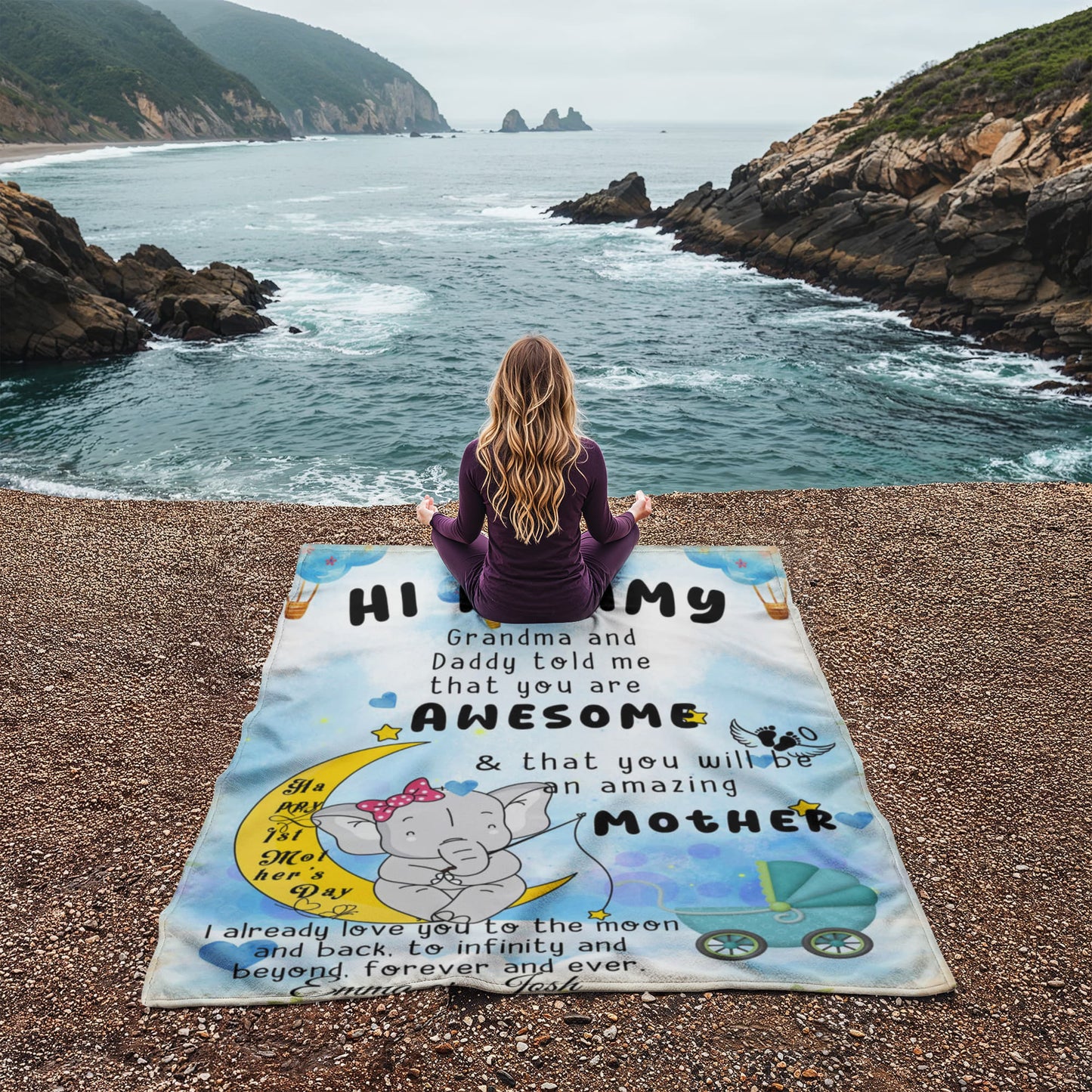 A Custom Fleece Blanket for a New Mom.