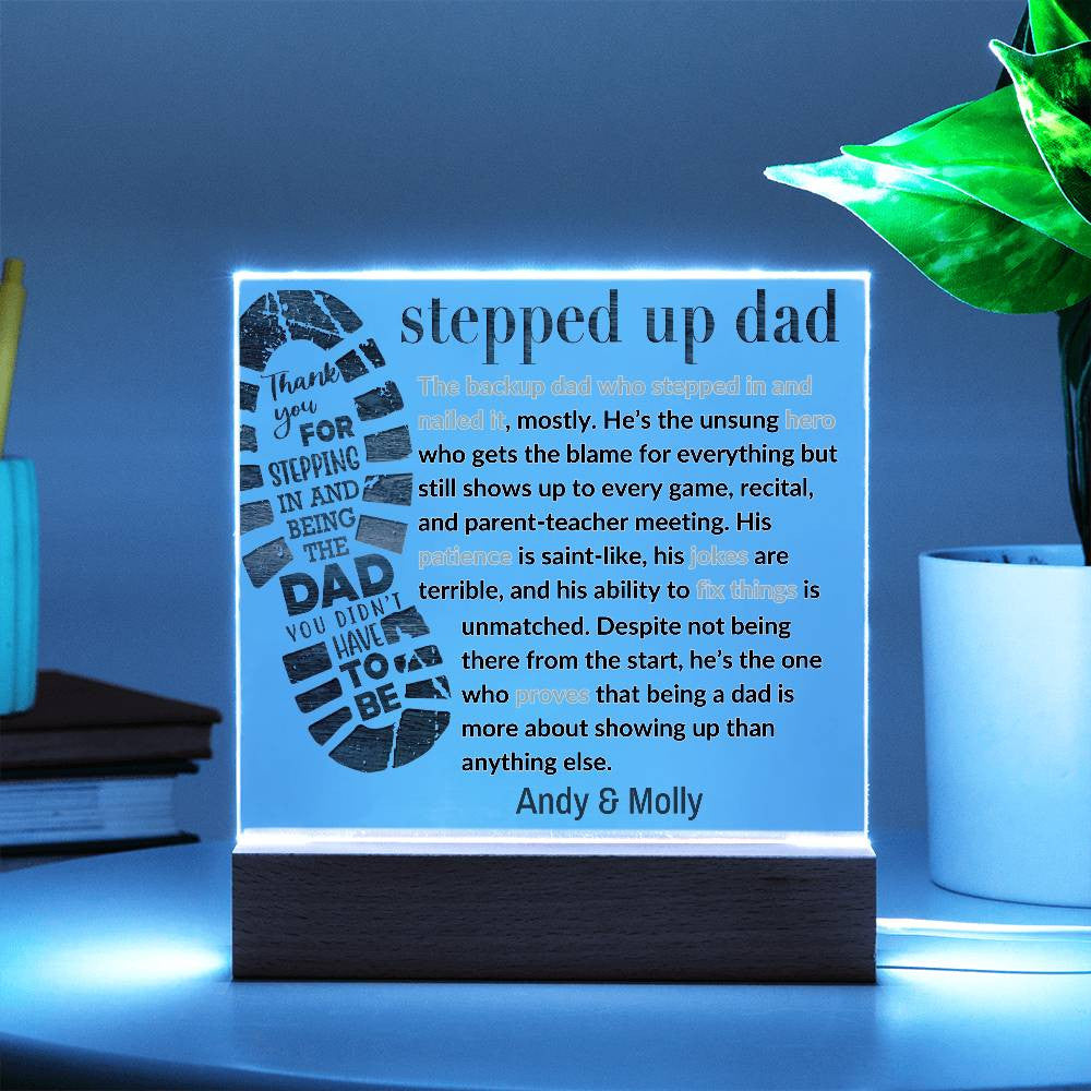 Personalized Stepped Dad Acrylic Plaque