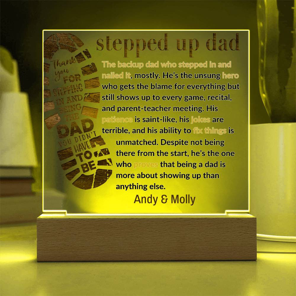 Personalized Stepped Dad Acrylic Plaque
