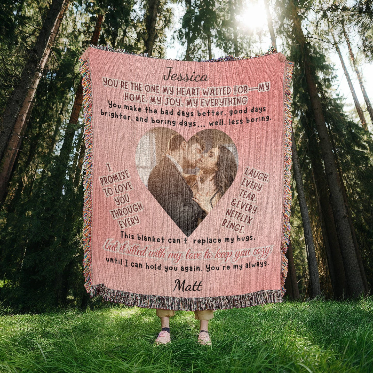 Heart Love You Wife, Girlfriend, Partner, Soulmat Sherpa, Fleece or Woven Blanket