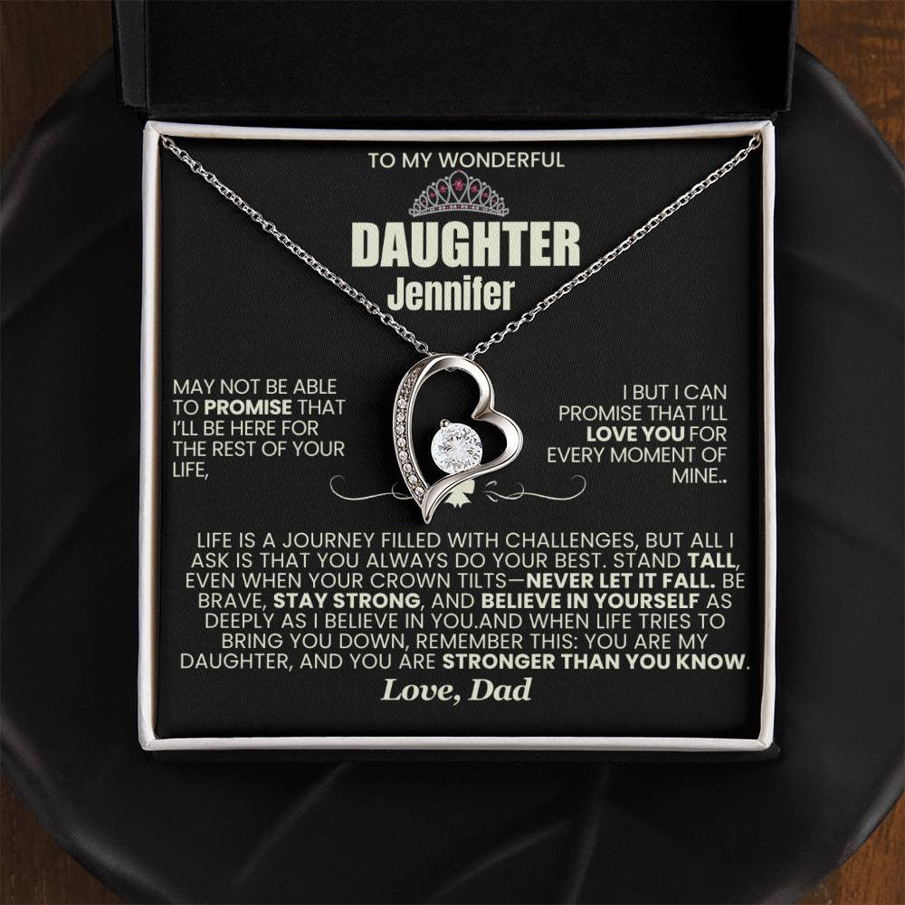 Can't Promise Necklace for Daughter from Dad, Forever Love Necklace