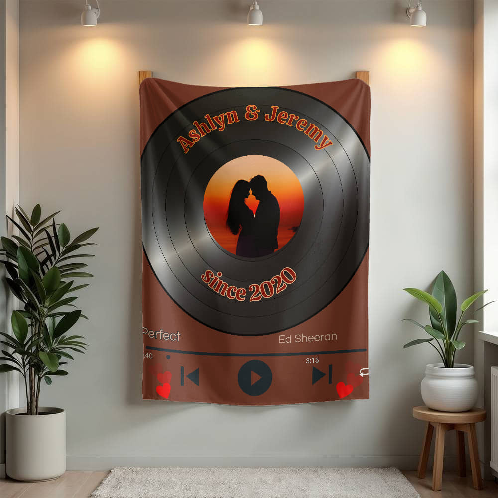 A Personalized Love Music Sherpa or Fleece Blanket