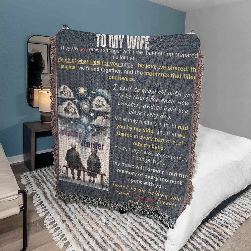 Looking at the sky Heirloom Woven Blanket for Wife from husband