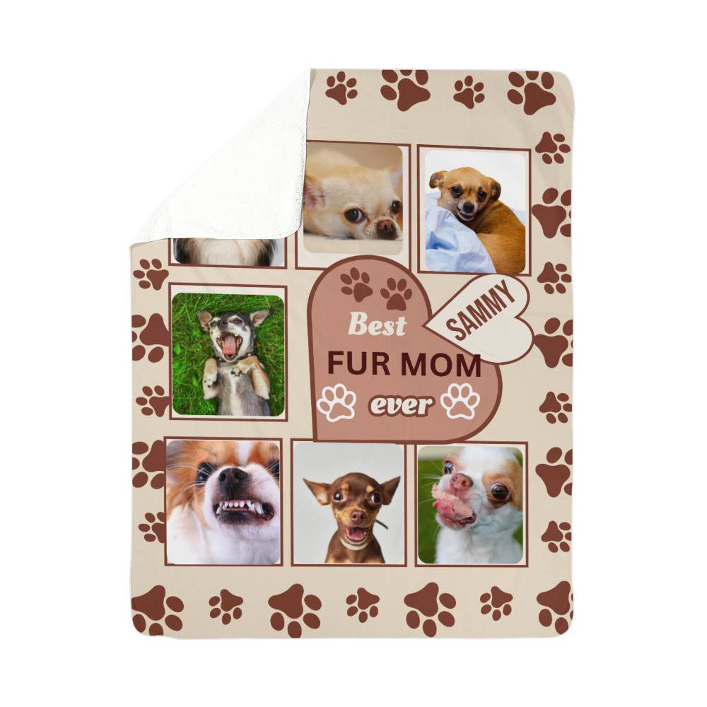 A Personalized Photo Dog Sherpa or Fleece Blanket