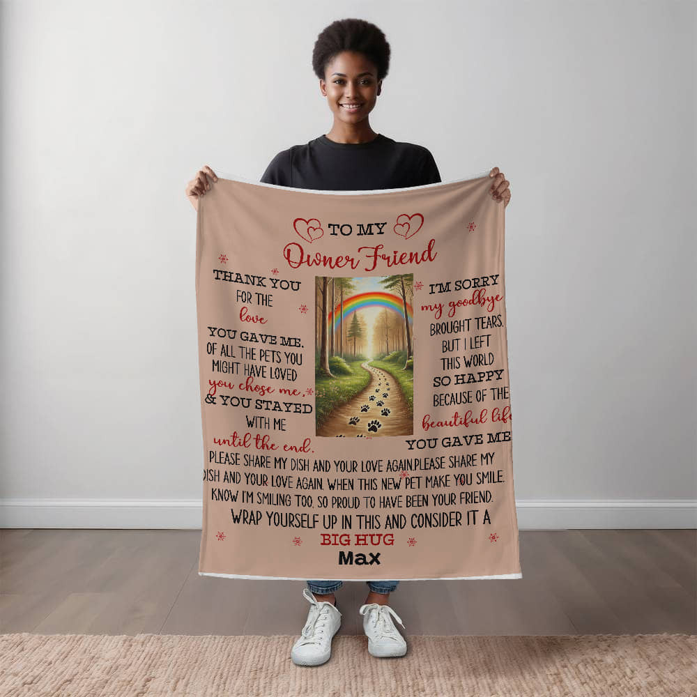 An Owner Dear Friend Dog Memorial Sherpa or Fleece Blanket