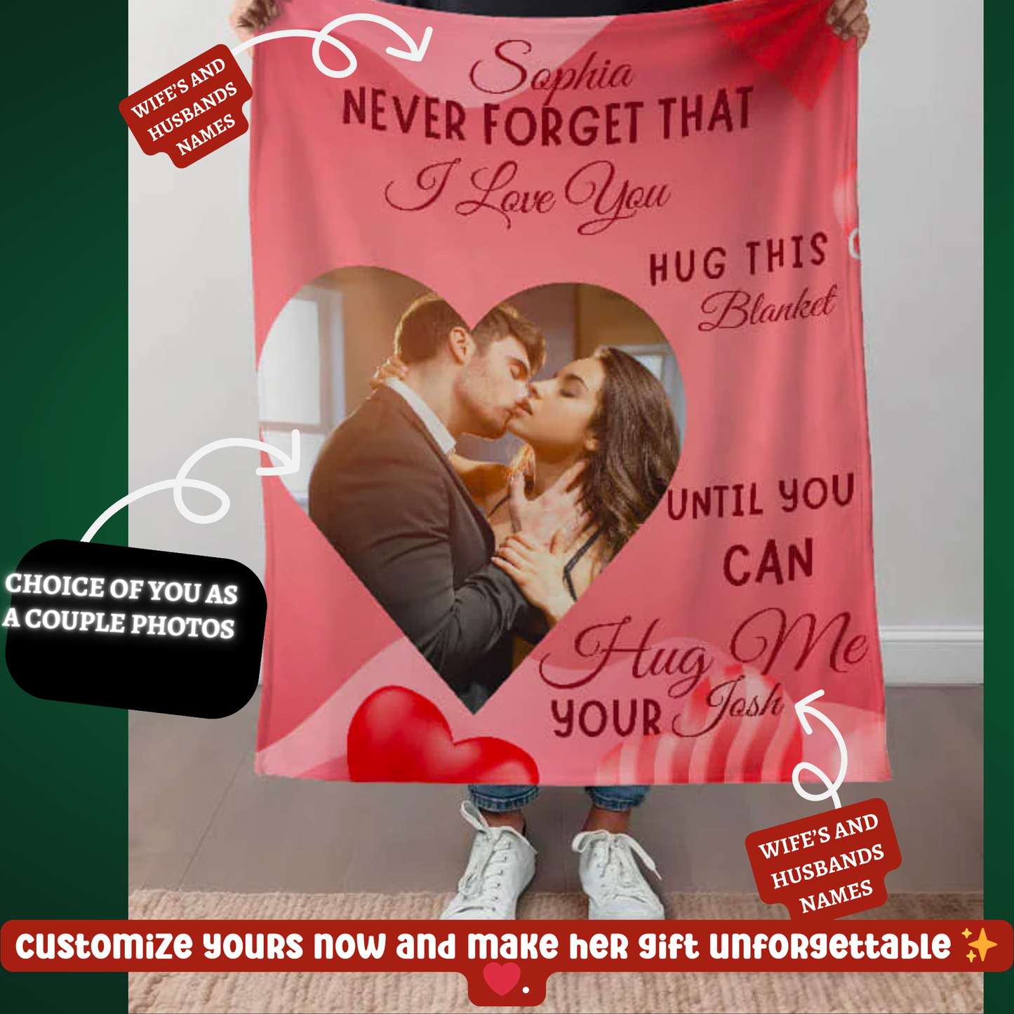 A Personalized Love Sherpa or Fleece Blanket for Your Partner
