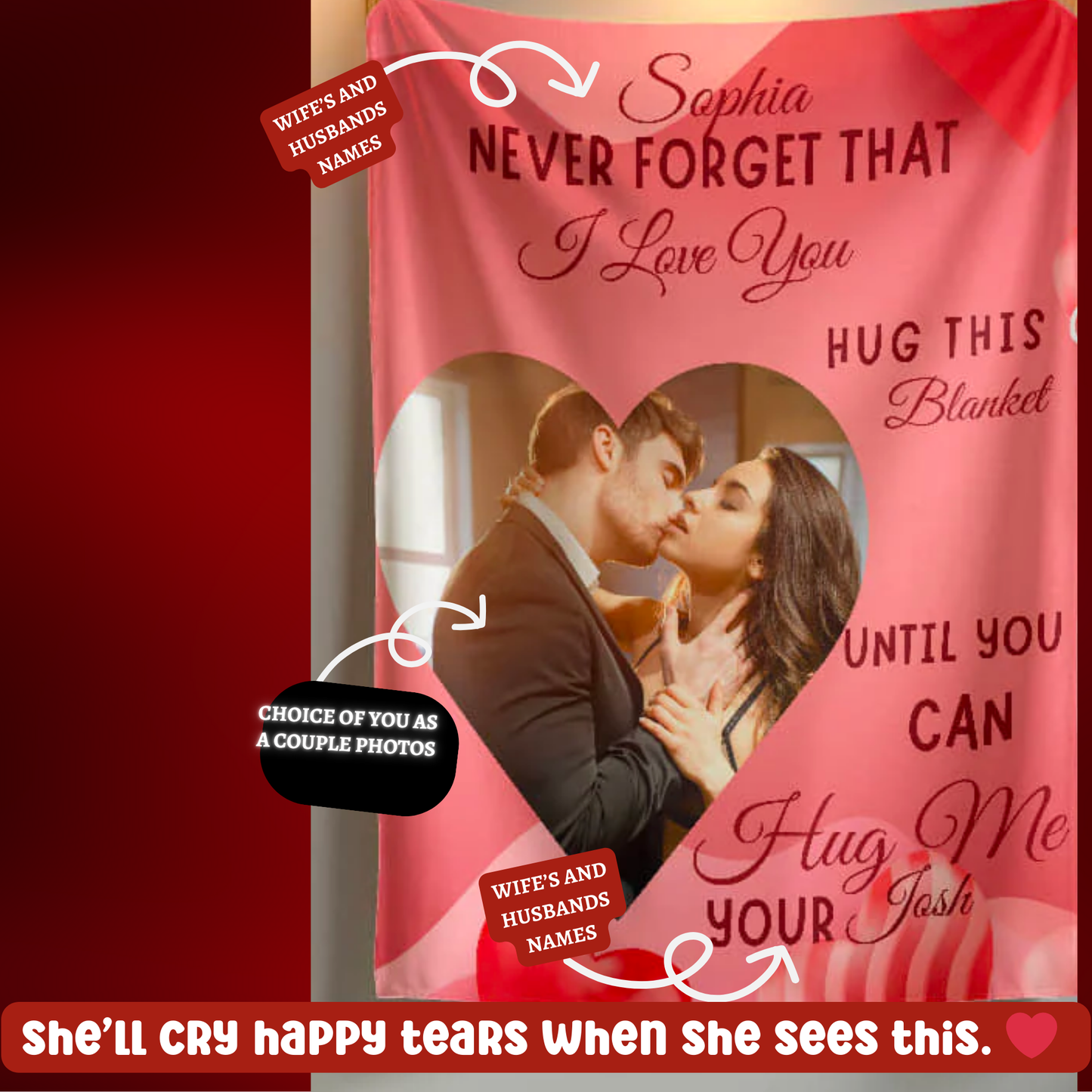 A Personalized Love Sherpa or Fleece Blanket for Your Partner