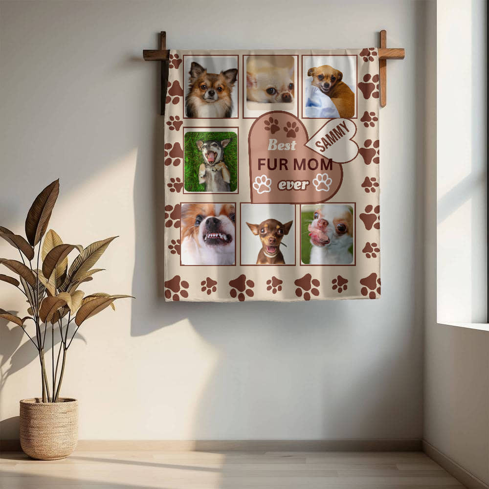 A Personalized Photo Dog Sherpa or Fleece Blanket