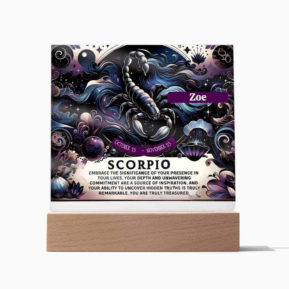 Personalized Scorpio Acrylic Plaque for Woman