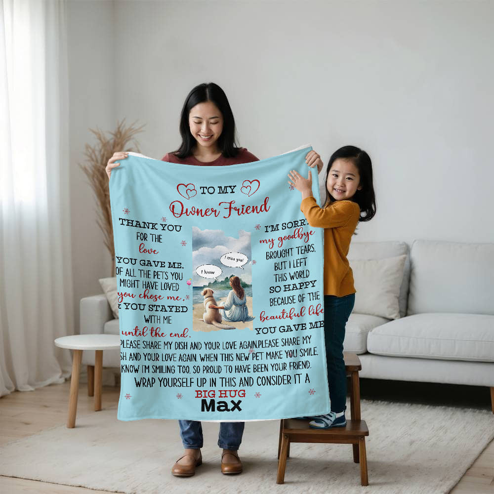 An Owner Dear Friend Personalized Memorial Dog Sherpa Fleece