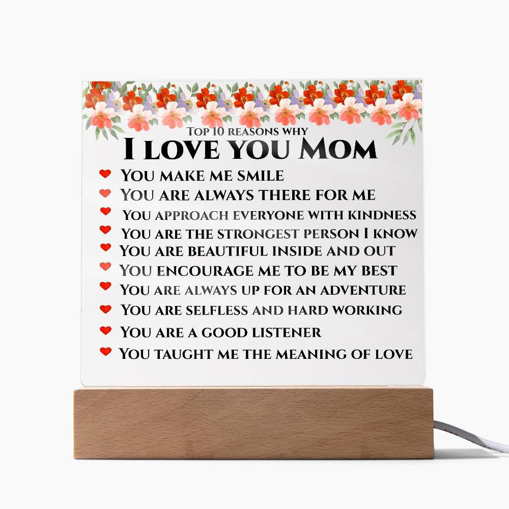 Acrylic Plaque Gift for Mom to Tell Her Why She's Loved