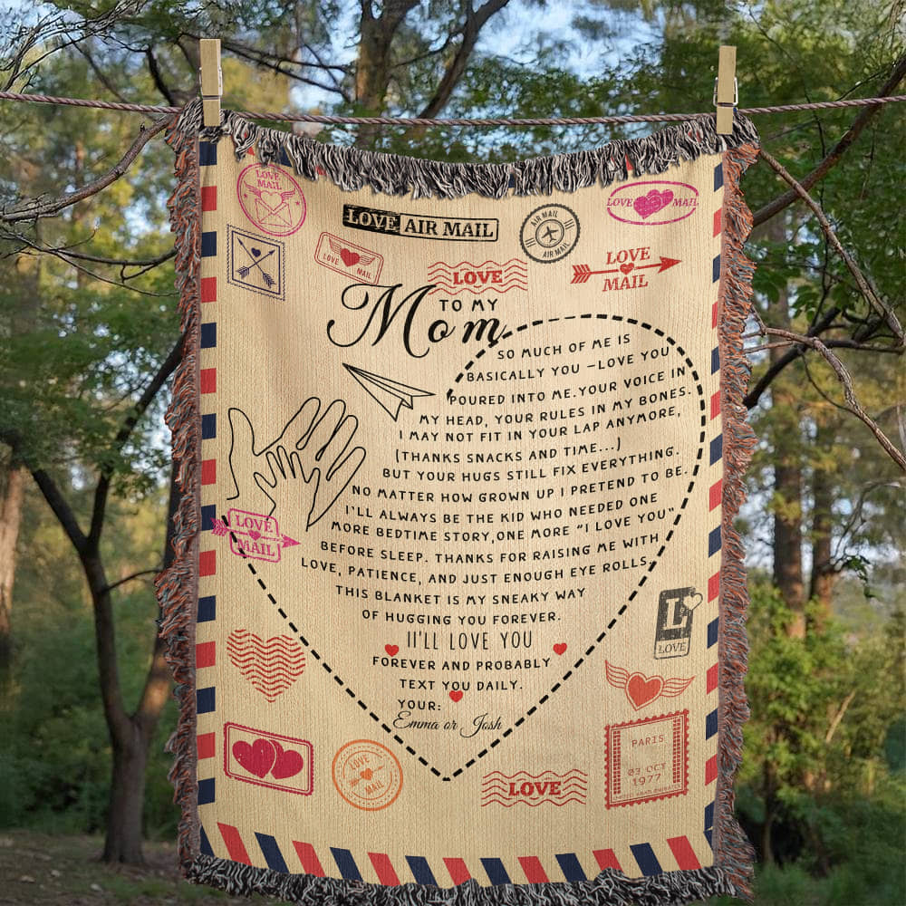 A Custom Blanket Letter to Mom from a Child.