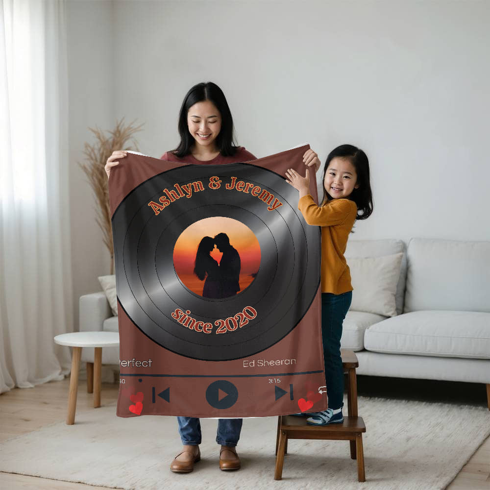 A Personalized Love Music Sherpa or Fleece Blanket