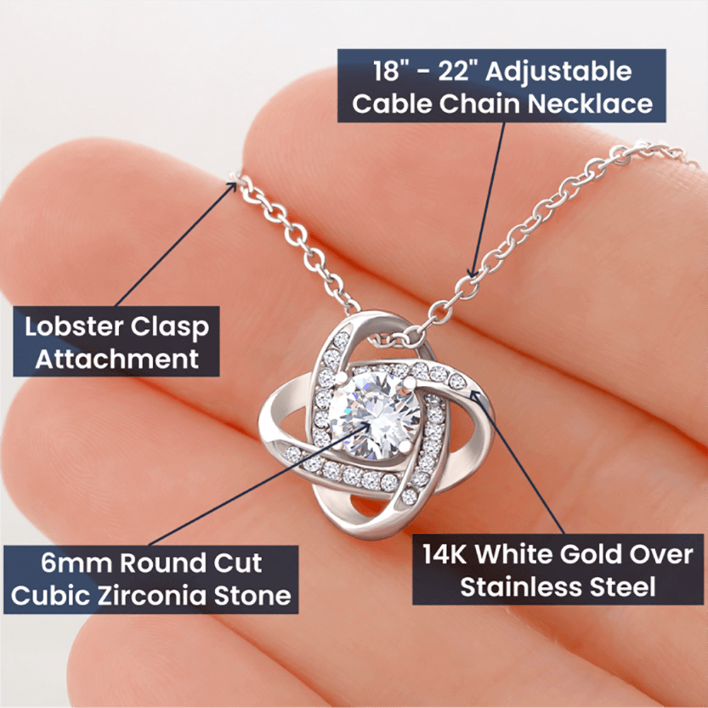 A Love Knot Necklace from Loving Partner: Husband, Boyfriend or Sweetheart (Yellow & White Gold Variants)