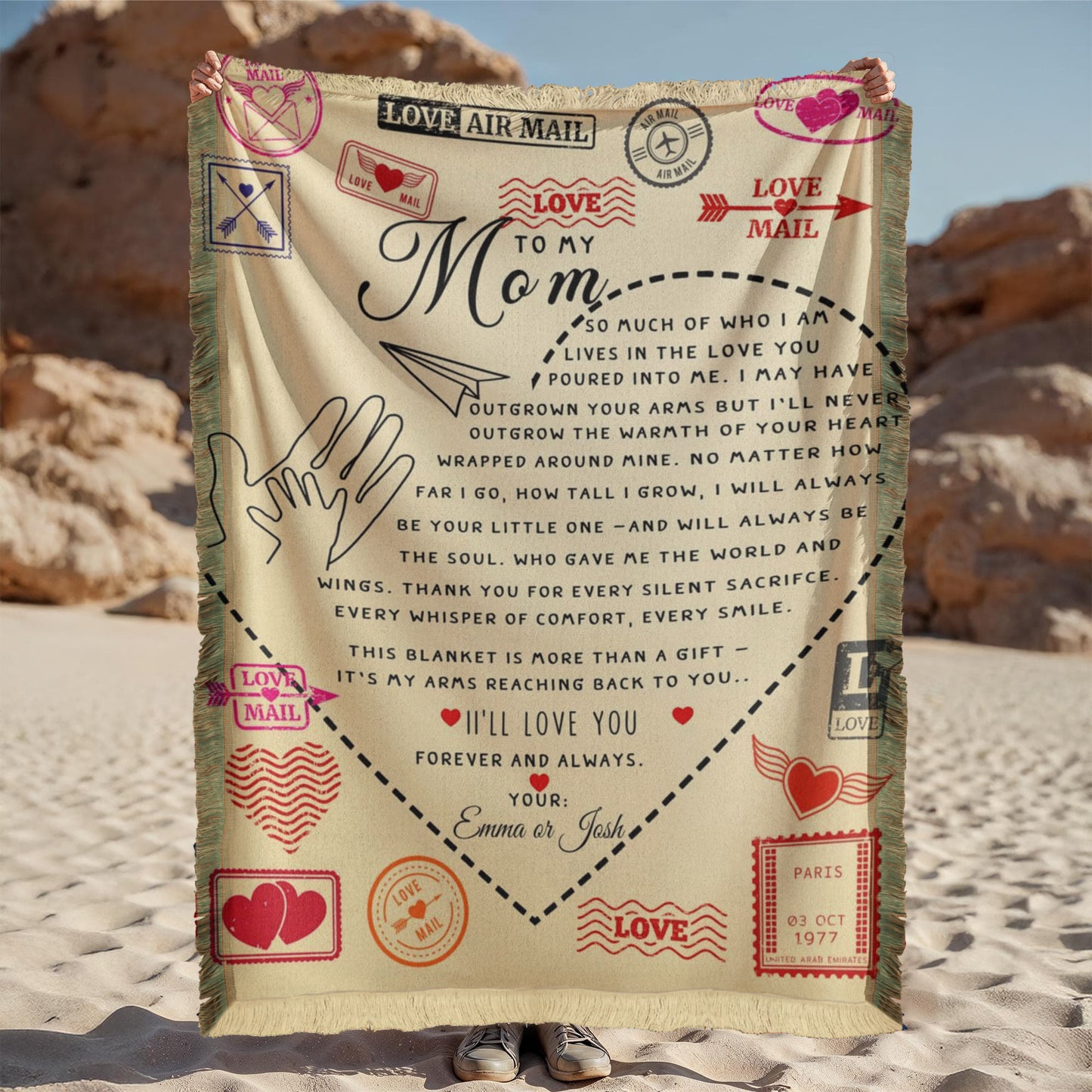 A Custom Letter to Mom Fleece Blanket.
