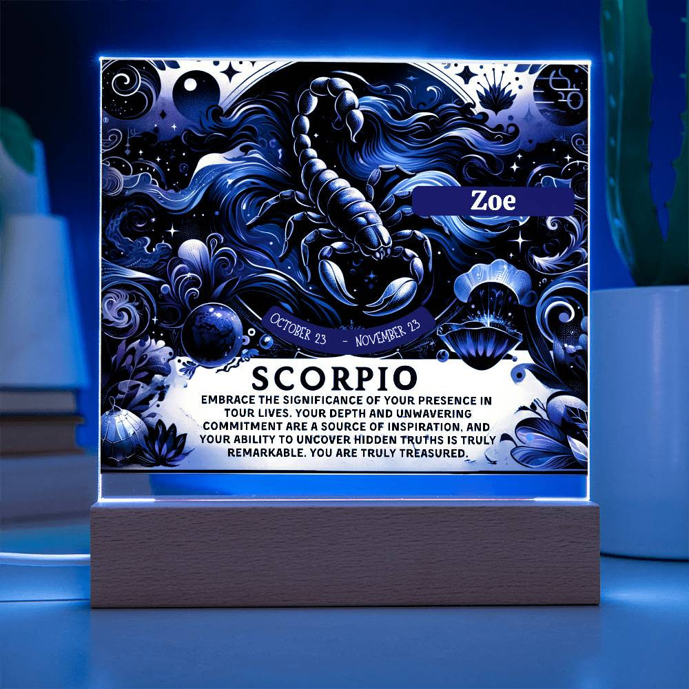 Personalized Scorpio Acrylic Plaque for Woman