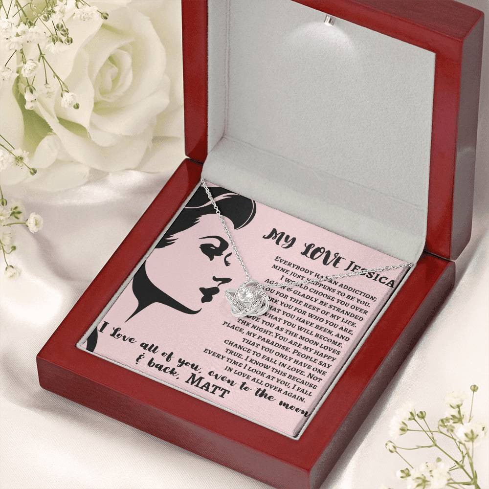 A Personalized Love Knot Necklace (Yellow & White Gold Variants) profile for My Wife, Girlfriend or Partner