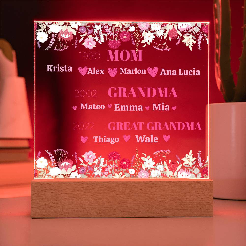 Love Acrylic Wildflower Plaque for Mom