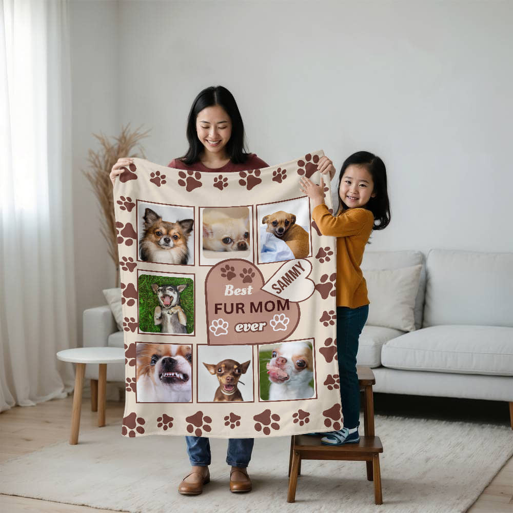 A Personalized Photo Dog Sherpa or Fleece Blanket
