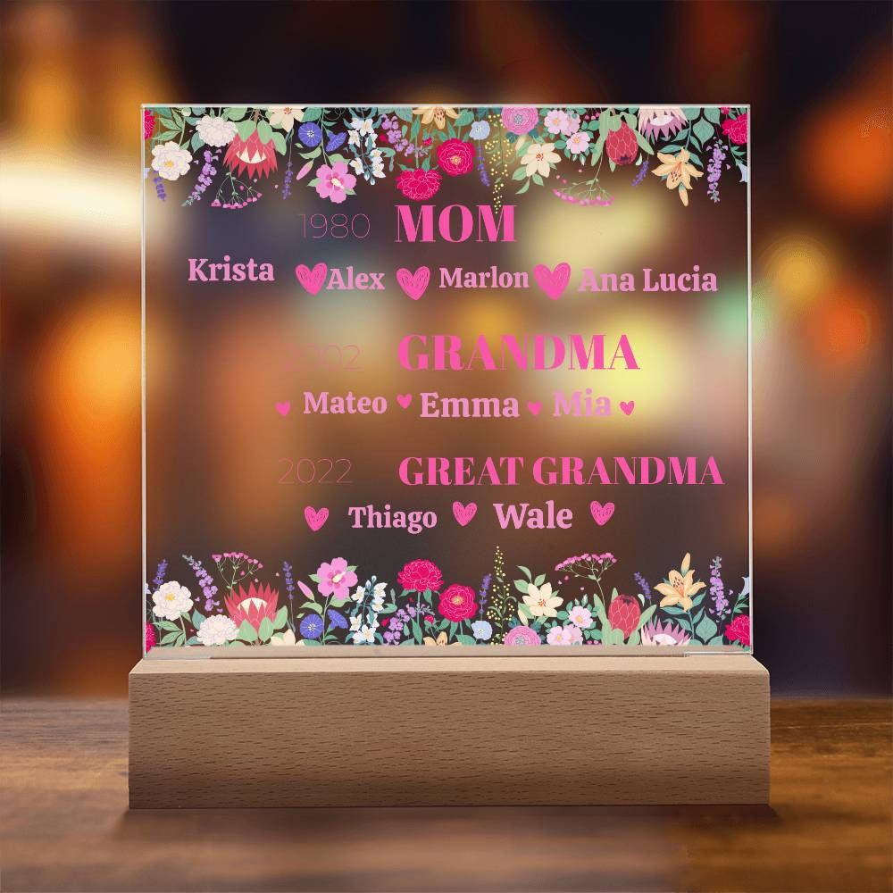 Love Acrylic Wildflower Plaque for Mom