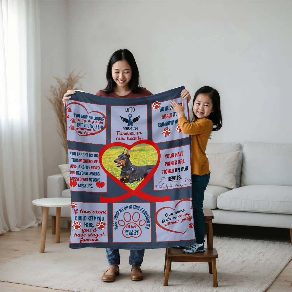 A Memorial Photo Personalized Sherpa or Fleece Blanket (3:4)