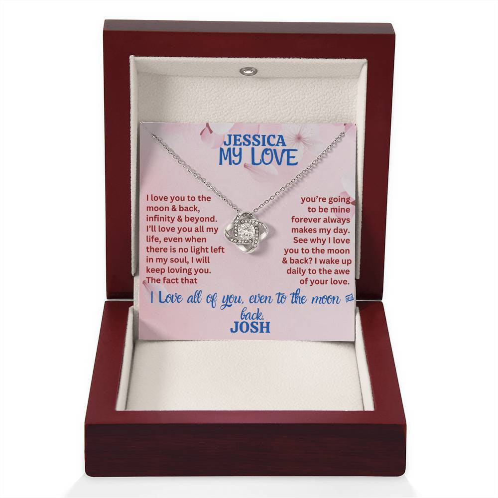 A Love Knot Necklace from Loving Partner: Husband, Boyfriend or Sweetheart (Yellow & White Gold Variants)