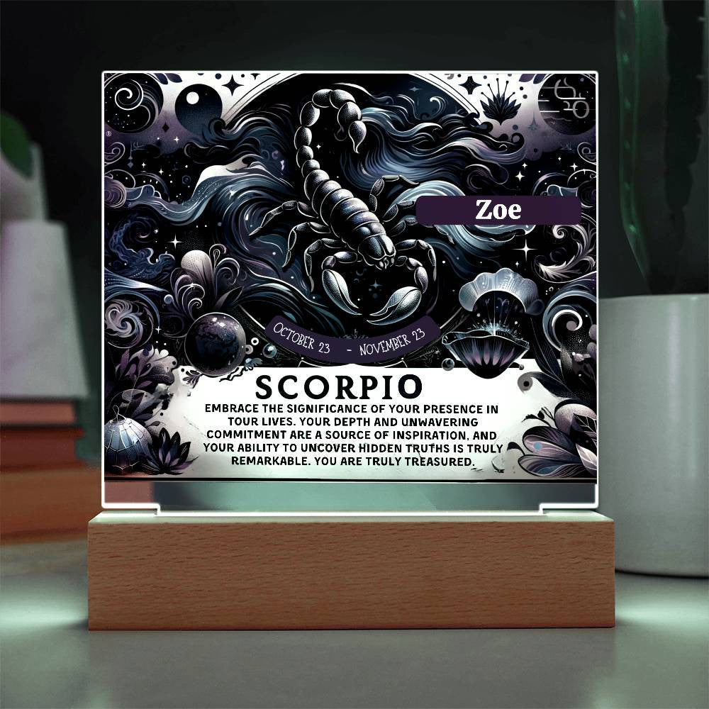 Personalized Scorpio Acrylic Plaque for Woman