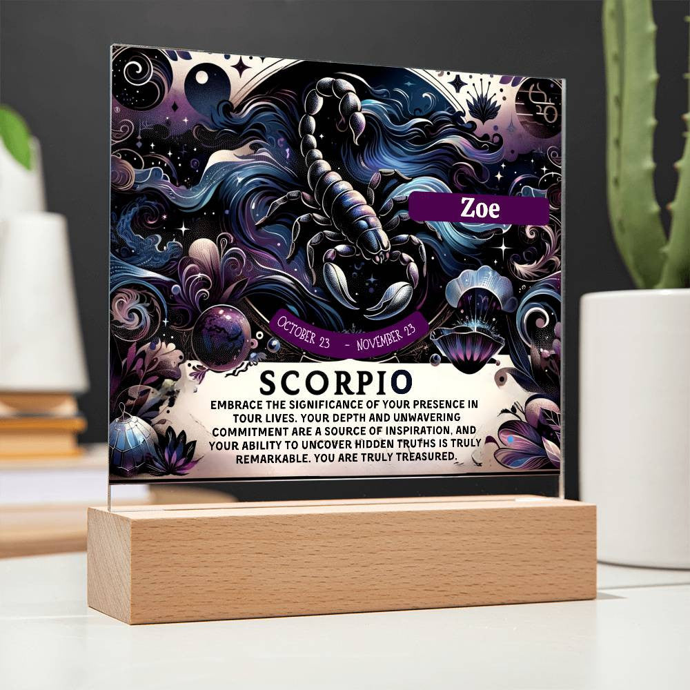 Personalized Scorpio Acrylic Plaque for Woman