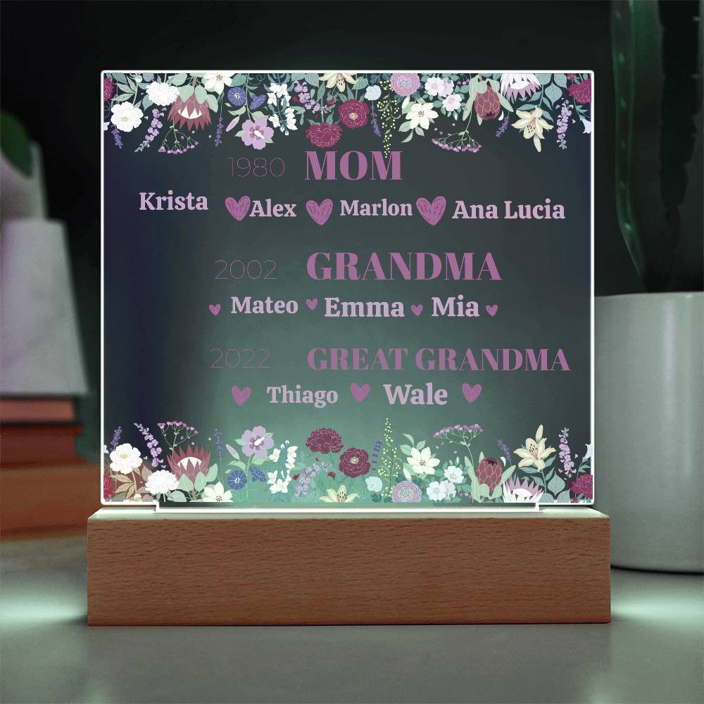Love Acrylic Wildflower Plaque for Mom