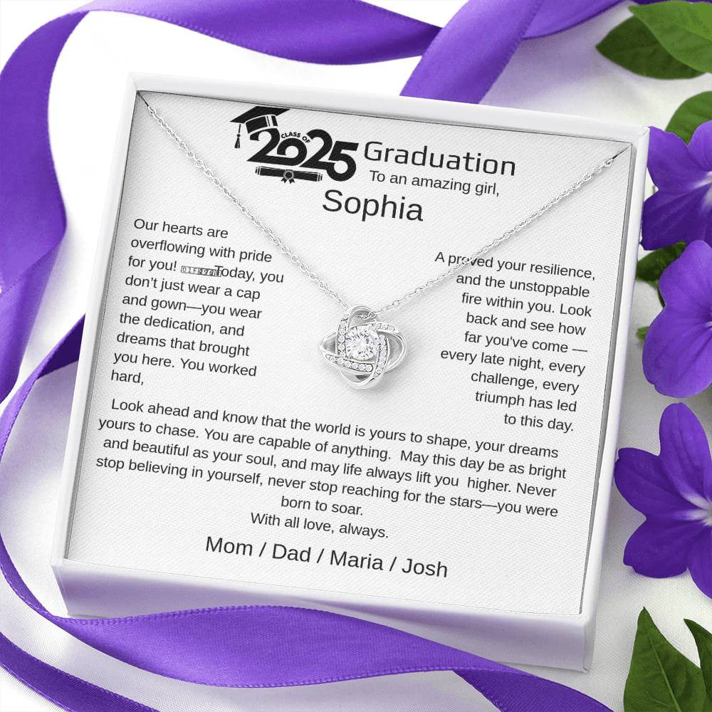 A Graduation Personalized Necklace Gift for a Woman.