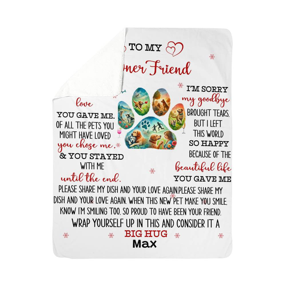 An Owner Dear Friend Dog Memorial Sherpa or Fleece Blanket