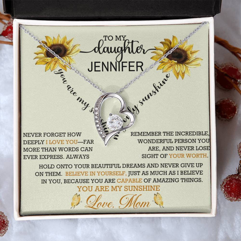 A Daughter Sunflower Forever Love Necklace