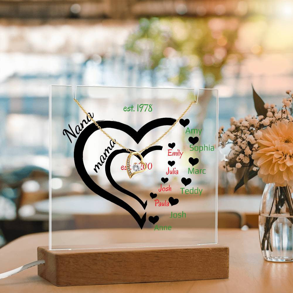 Love Keepsake Acrylic and Necklace for Nana