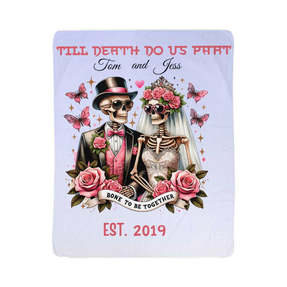 A Skeleton Love Sherpa or Fleece Blanket