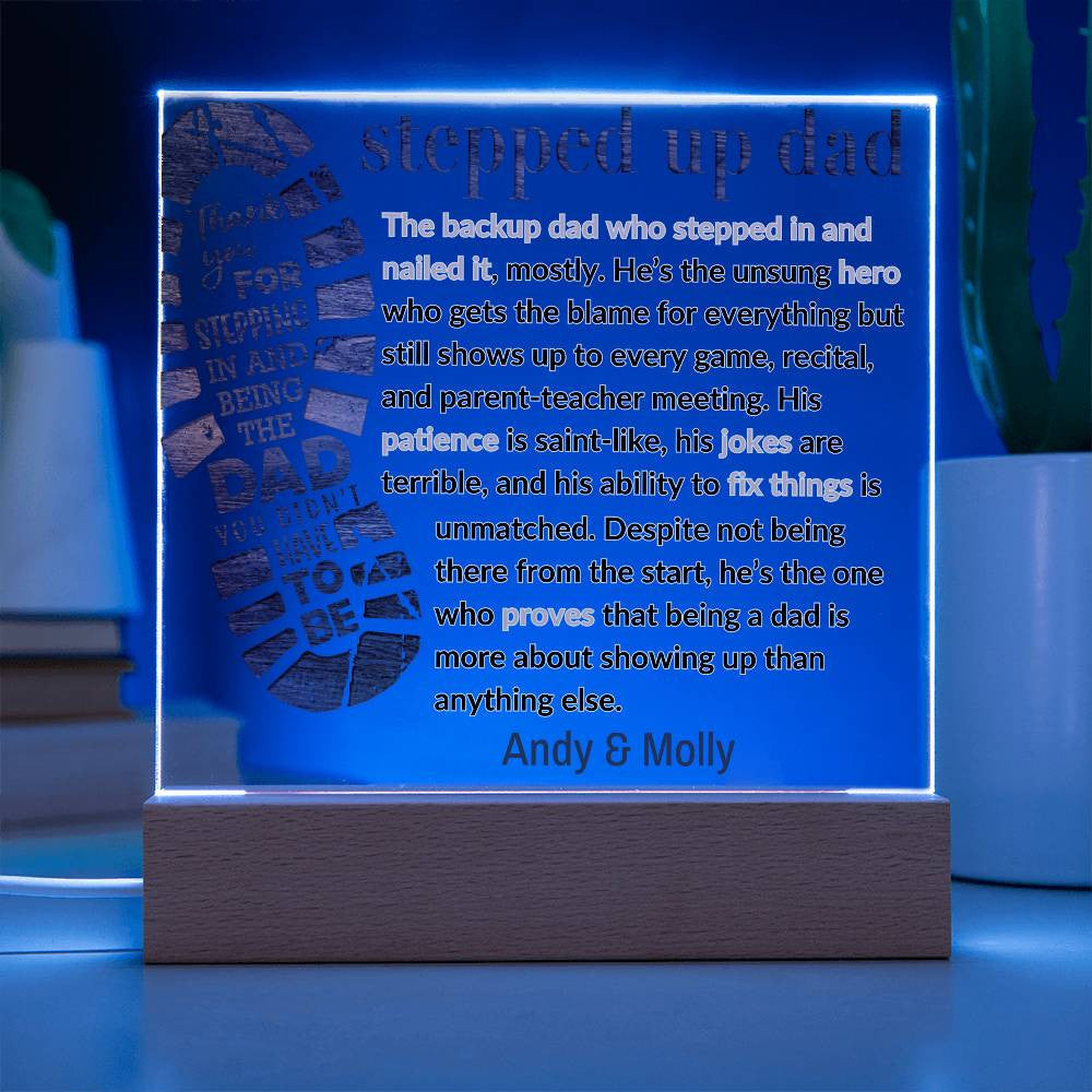 Personalized Stepped Dad Acrylic Plaque