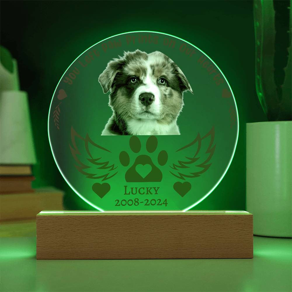 A Personalized Circle Dog Memorial Acrylic Circle Plaque