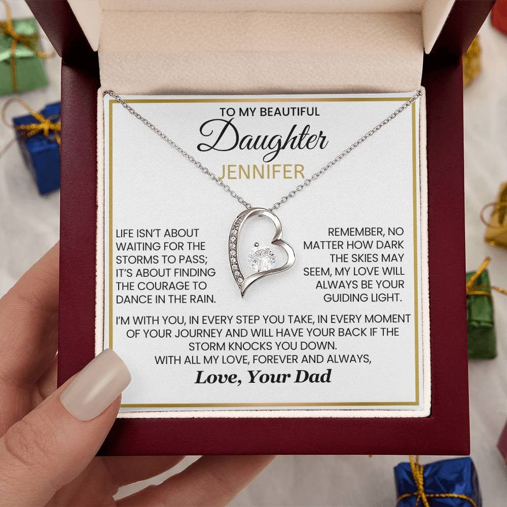 Daughter - Dancing in the Rain Forever Love Necklace Dad