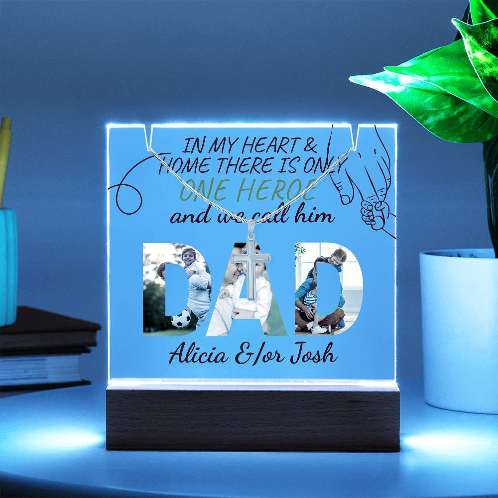 A Lovw you Dad Keepsake Acrylic and cross Bundle