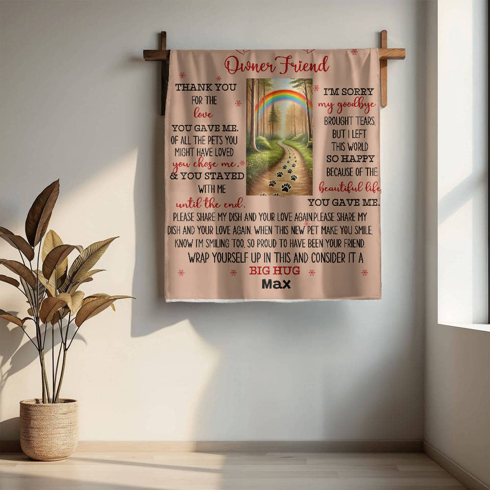 An Owner Dear Friend Dog Memorial Sherpa or Fleece Blanket