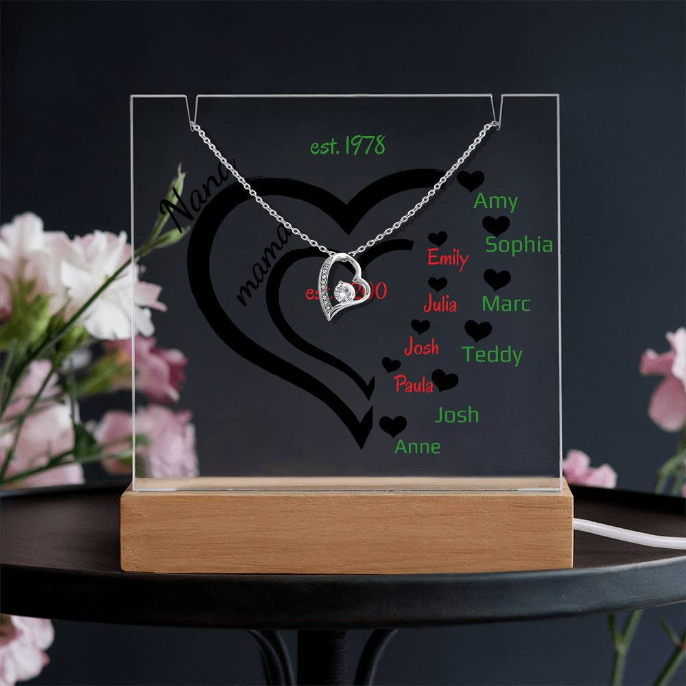 Love Keepsake Acrylic and Necklace for Nana