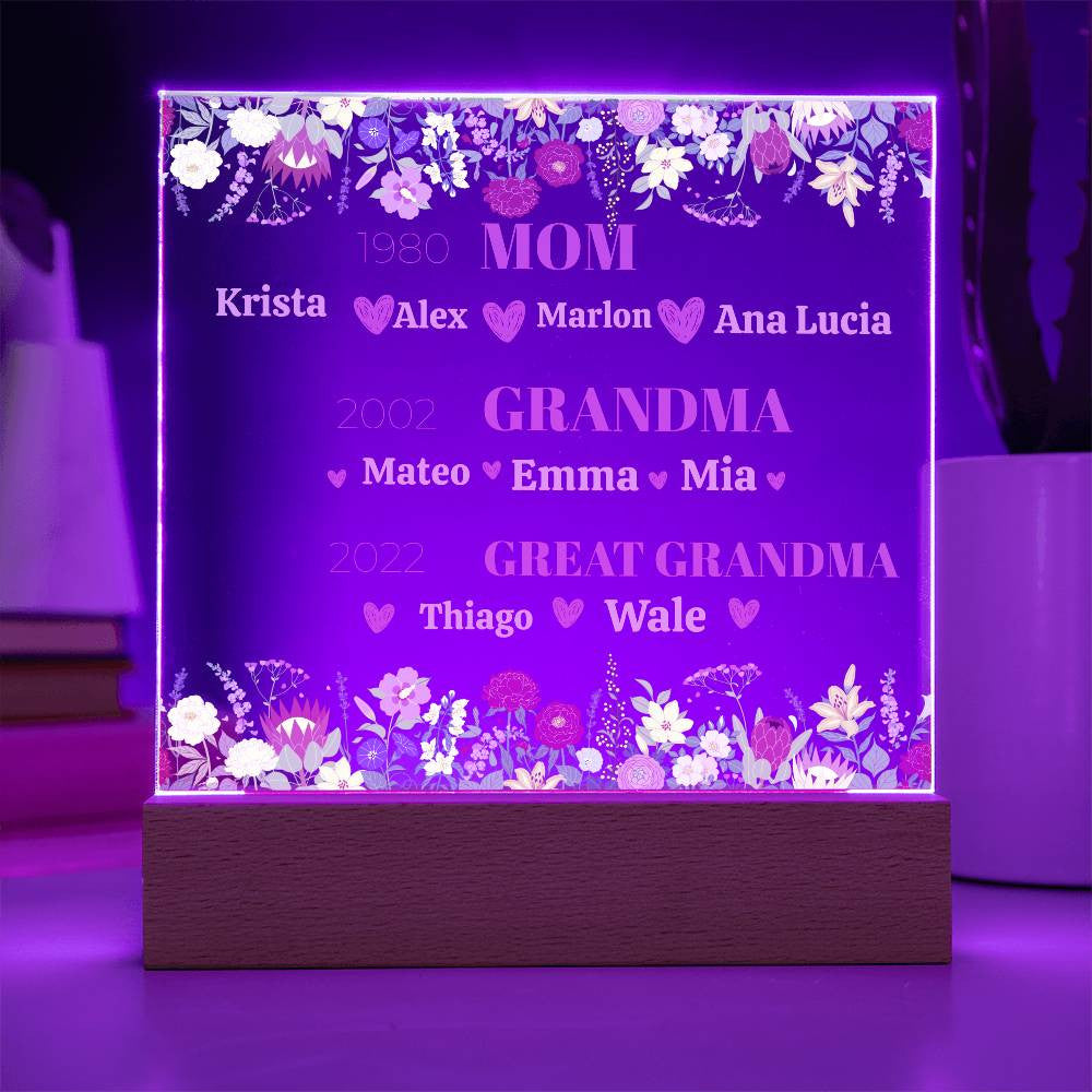 Love Acrylic Wildflower Plaque for Mom