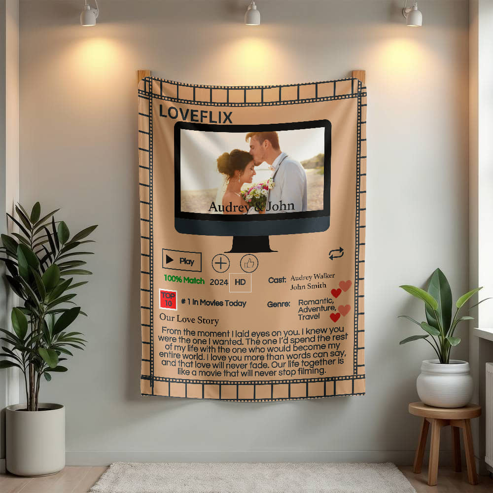 A Loveflix Personalized Love Sherpa or Fleece Blanket