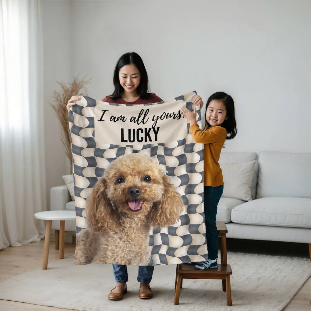 A Personalized Dog Sherpa or Fleece Blanket