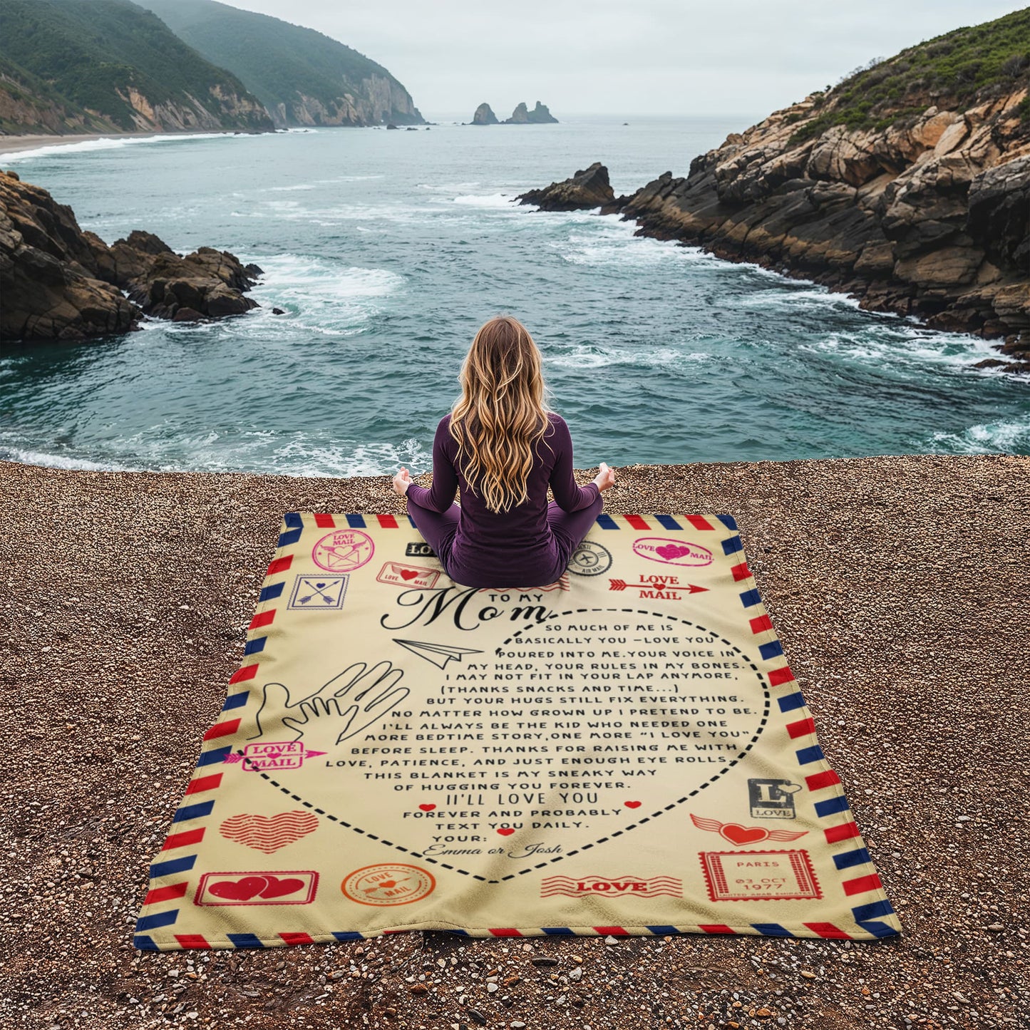 A Custom Blanket Letter to Mom from a Child.