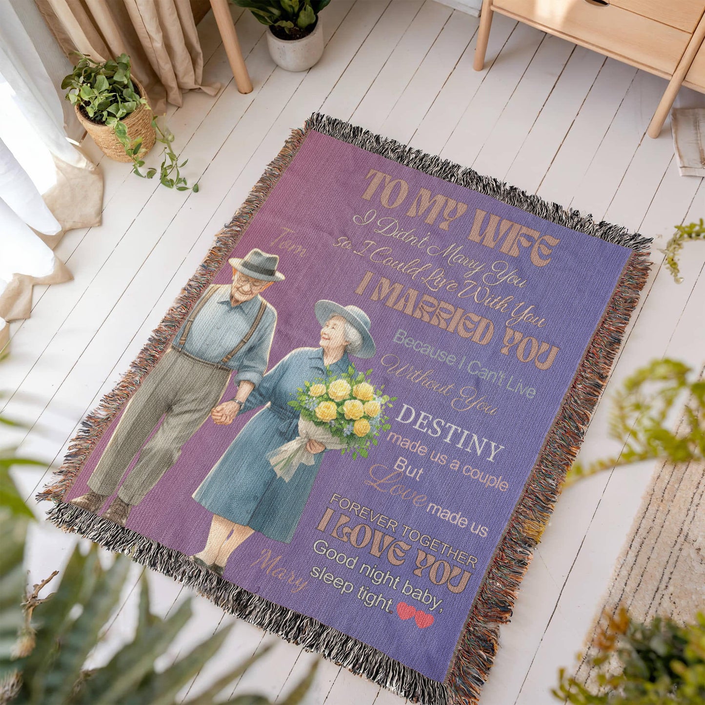 A To My Wife Love Sherpa, Fleece or Woven Blanket