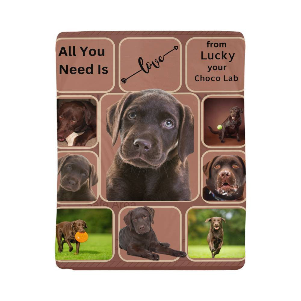A Photo Personalized Dog Sherpa or Fleece Blanket