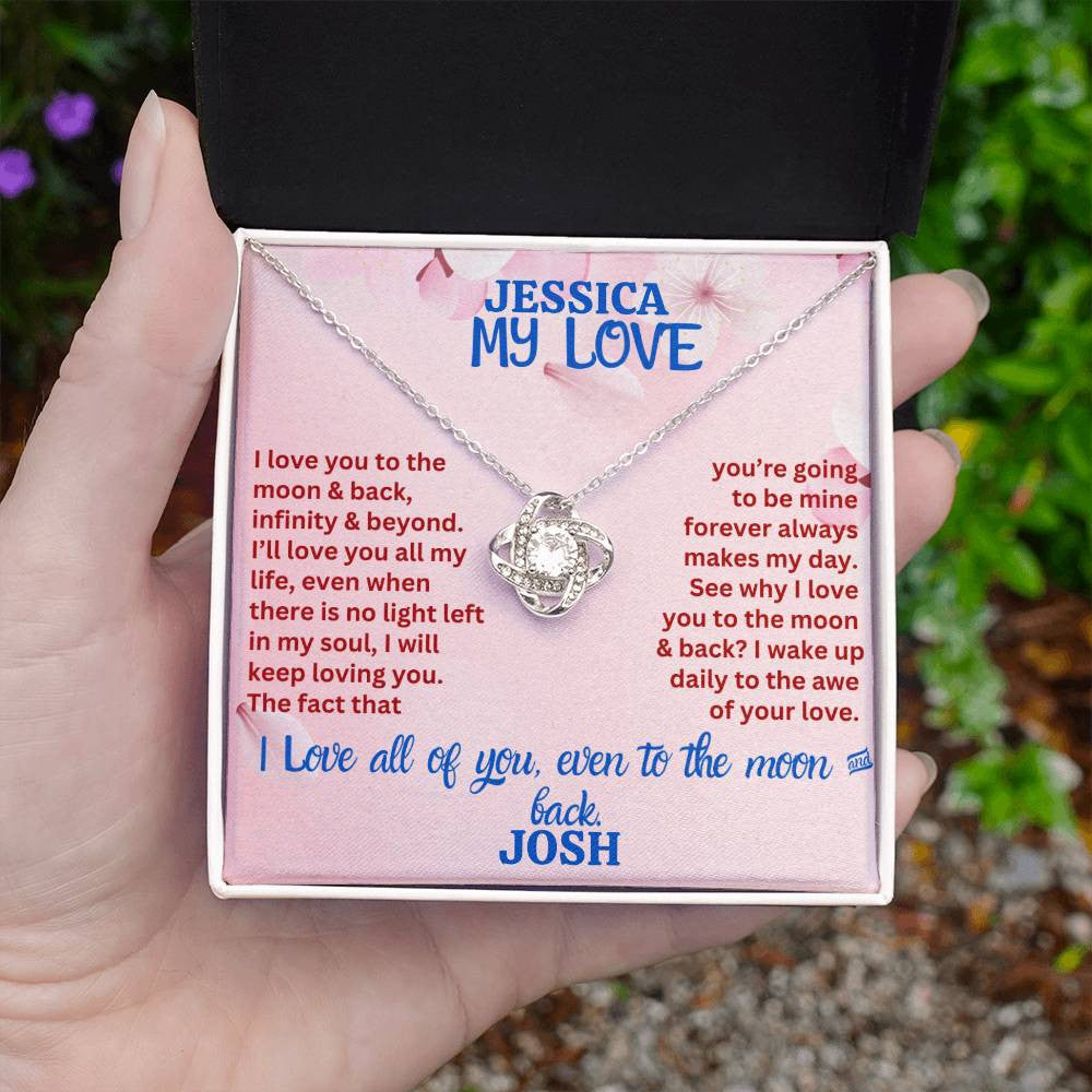 A Love Knot Necklace from Loving Partner: Husband, Boyfriend or Sweetheart (Yellow & White Gold Variants)